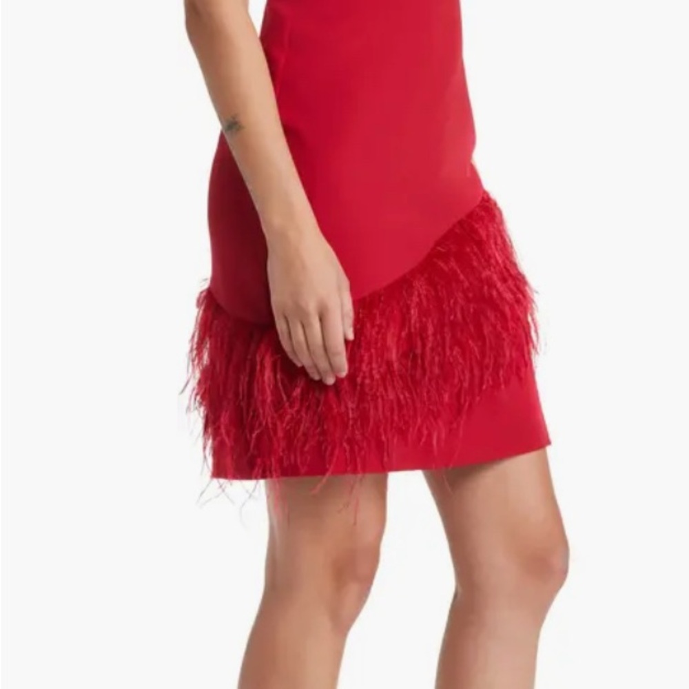 New Sam Edelman Red Feathered dress - flapper, prom, Sexy, Valentine’s Day